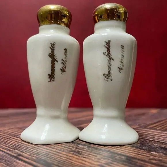 Vintage 1950s Souvenir Colonial Salt & Pepper Shakers (Set of 4) Pres.Washington - Picture 9 of 13
